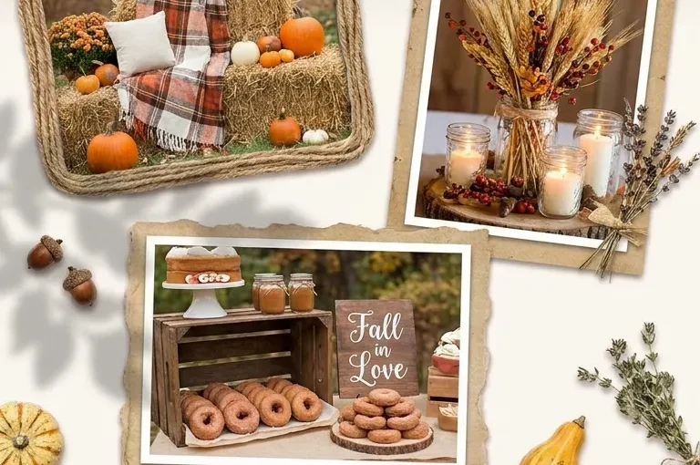  10 Bridal Shower Decorations Fall Rustic Warm Color Palette Ideas 