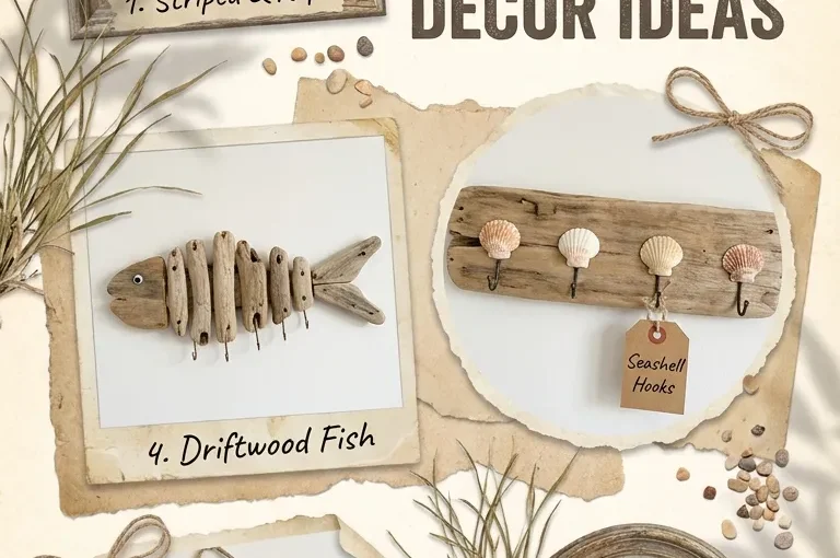 10 Summer Crafts Coastal Driftwood Key Holder Decor Ideas